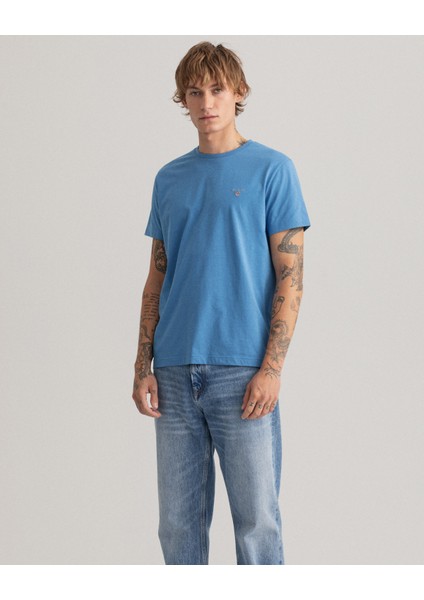 Erkek Mavi Relaxed Fit T-Shirt 234100.471 fırsatları
