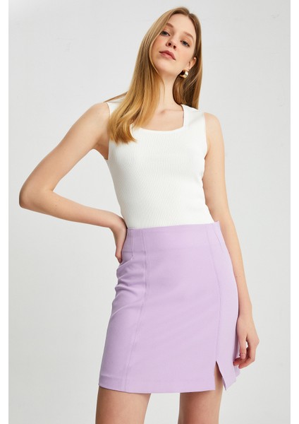 Kadın Kısa Önden Yırtmaçlı Etek fiyatları