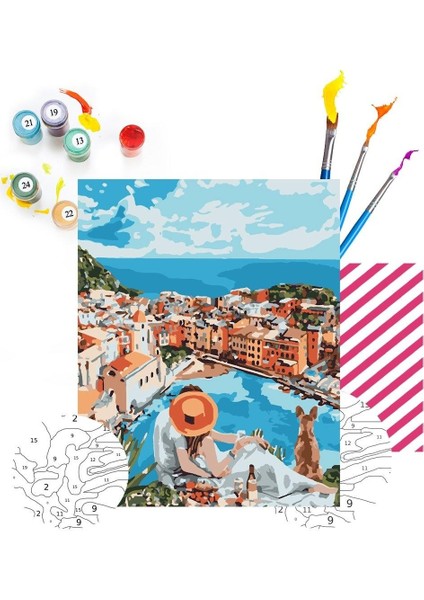Sayılarla Boyama Seti 40 x 50 cm Tuval Şasesine Gerili Huzur