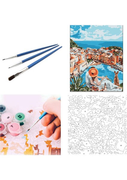 Sayılarla Boyama Seti 40 x 50 cm Tuval Şasesine Gerili Huzur