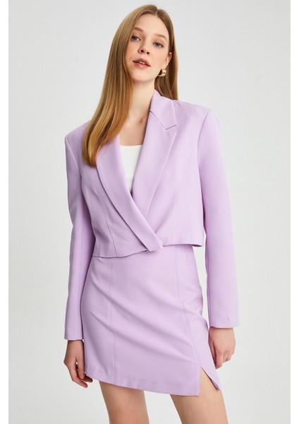 Kadın Kruvaze Kısa Blazer Ceket modelleri
