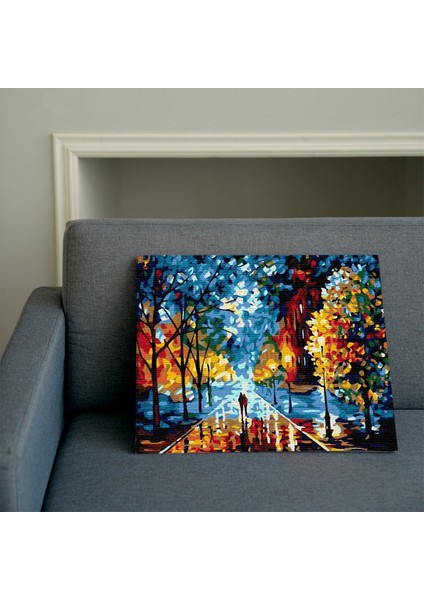 Sayılarla Boyama Seti 40 x 50 cm Tuval Şasesine Gerili Sonbahardan Kalan