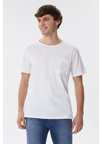 Bisiklet Yaka Slim Fit Düz Açık Kahve Erkek T-Shirt - 222 Lcm 242042 Daniel