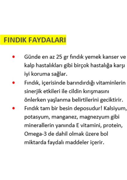 Tuğba Kuruyemiş Tuzsuz Fındık 500 gr