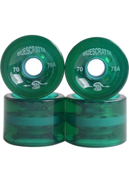 2 Adet 4 Adet 78A Sertlik Kaykay Tekerlekler 51MM Longboard Rulo Parçaları Yeşil (Yurt Dışından)