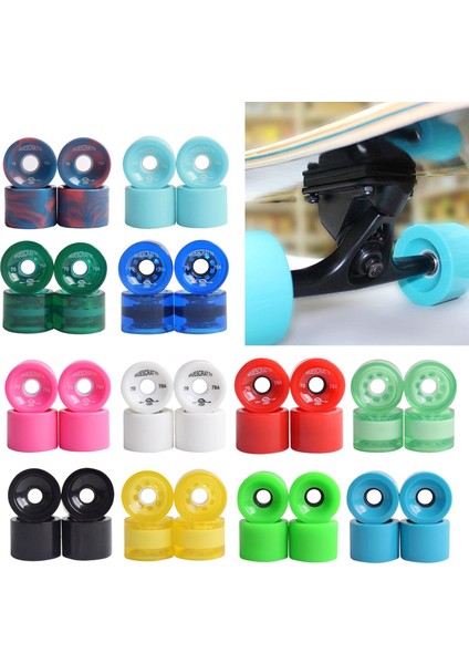 2 Adet 4 Adet 78A Sertlik Kaykay Tekerlekler 51MM Longboard Rulo Parçaları Yeşil (Yurt Dışından)