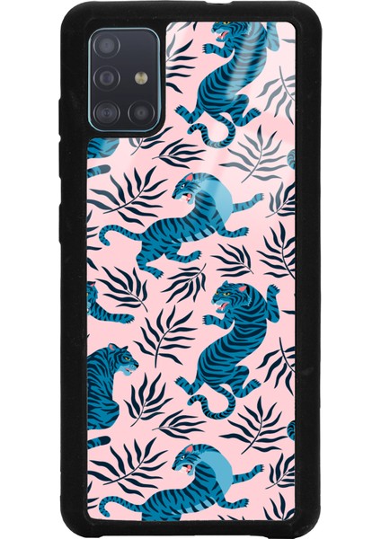 Samsung A51 Mavi Kaplan Tasarımlı Glossy Telefon Kılıfı
