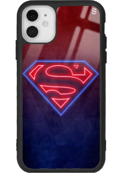 Apple iPhone 11 Neon Superman Tasarımlı Glossy Telefon Kılıfı