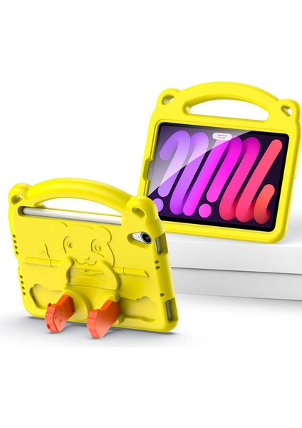 Panda iPad Mini 6 (2021) Kılıf Çocuk Shockproof Standlı Taşınabilir fırsatları