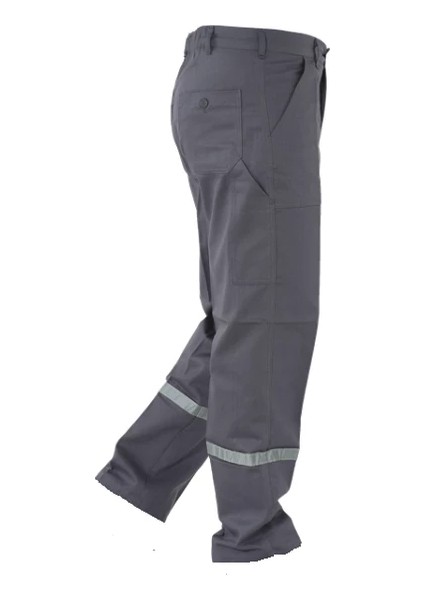 Pantolon 16/12 Gabardin %100 Pamuk Reflektörlü Kargo Cepli Gri Yazlık