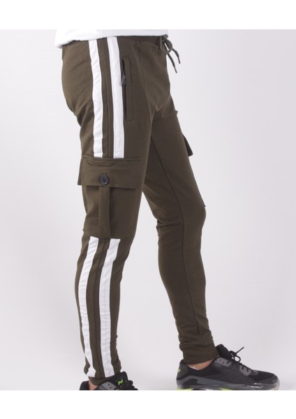 Yanları Şeritli Kargo Cepli Kemer Paça Ribana EŞOFMAN-8831