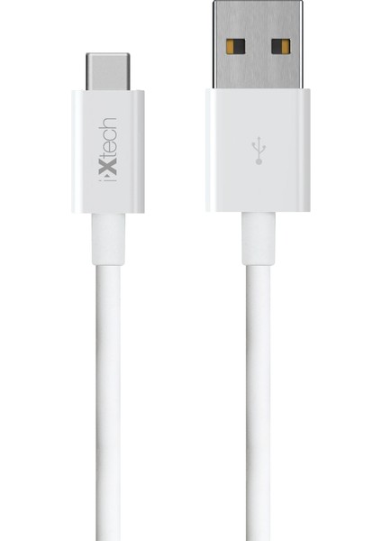 Type-C Girişli USB Data ve Hızlı Şarj Kablosu 1 mt Beyaz IX-05-TC