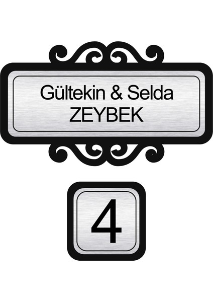 Kişiye Özel Metal Ahşap Arkalıklı Kapı Isimliği Kapı Numarası