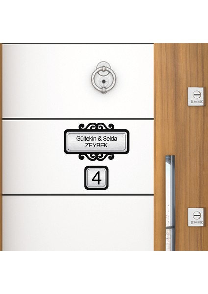 Kişiye Özel Metal Ahşap Arkalıklı Kapı Isimliği Kapı Numarası fiyatları