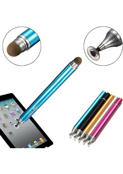 2in1 Hassas Disk Kapasiteli Stylus Dokunmatik Kalem Cep Telefonu Tablet Mavi Için