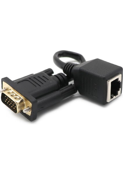 2 Adet VGA 15PIN Erkek Genişletici Lan Cat5 Dönüştürücü Ethernet Soket Adaptörü 2 Adet