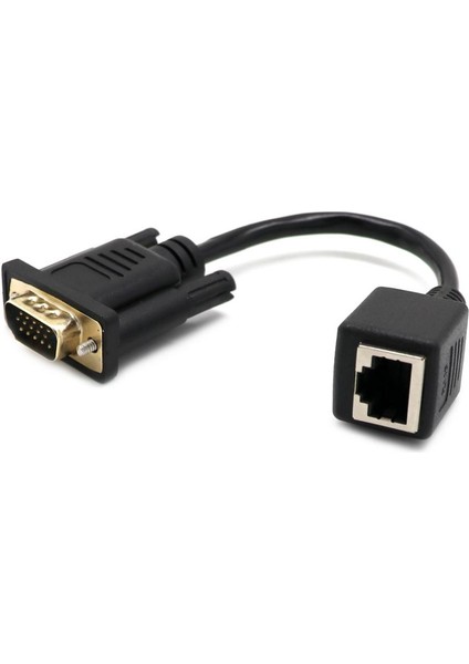 2 Adet VGA 15PIN Erkek Genişletici Lan Cat5 Dönüştürücü Ethernet Soket Adaptörü 2 Adet