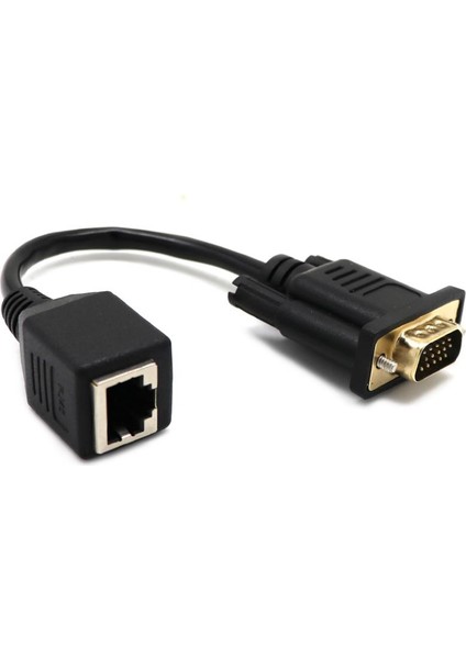 2 Adet VGA 15PIN Erkek Genişletici Lan Cat5 Dönüştürücü Ethernet Soket Adaptörü 2 Adet