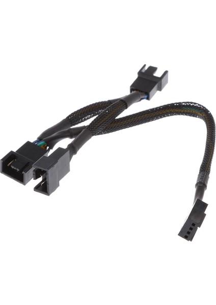 4 Pin Fan Güç Kablosu Pwm Fan Splitter Kurşun 1 Ila 3 Adaptörü Siyah Kollu