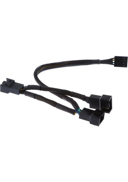 4 Pin Fan Güç Kablosu Pwm Fan Splitter Kurşun 1 Ila 3 Adaptörü Siyah Kollu