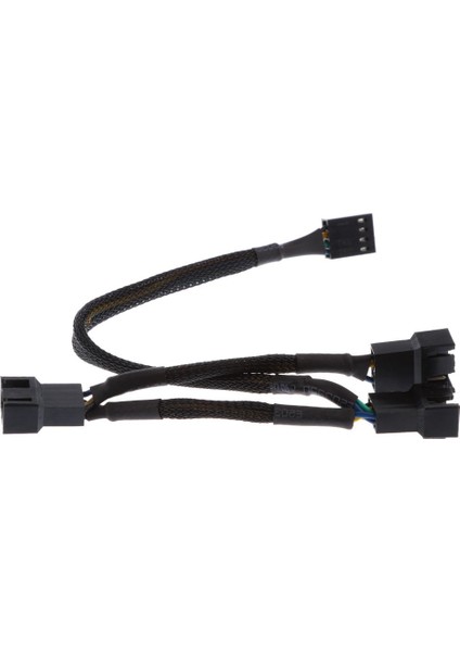 4 Pin Fan Güç Kablosu Pwm Fan Splitter Kurşun 1 Ila 3 Adaptörü Siyah Kollu