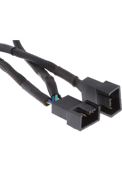 4 Pin Fan Güç Kablosu Pwm Fan Splitter Kurşun 1 Ila 3 Adaptörü Siyah Kollu