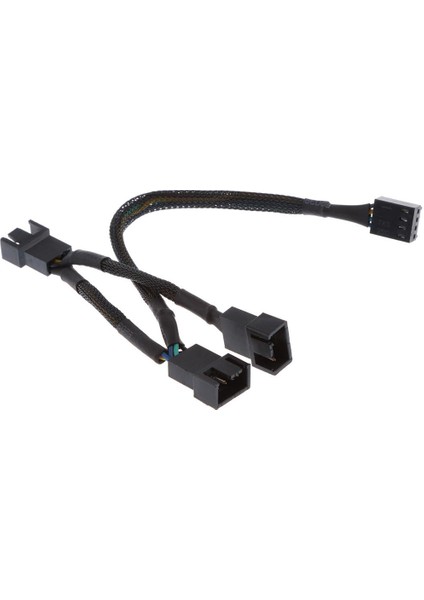 4 Pin Fan Güç Kablosu Pwm Fan Splitter Kurşun 1 Ila 3 Adaptörü Siyah Kollu