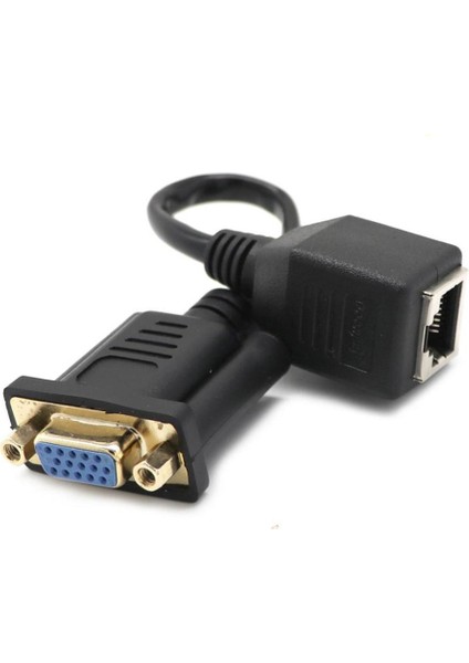 VGA Kadın RJ45 Kadın Genişletici Bağlayıcı Cat5 5e Ağ Kablosu Adaptörü Kadın Erkek fırsatları
