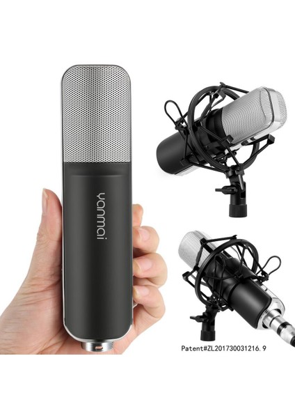 Profesyonel Ses Kondenser Mikrofon 3.5mm Mic Stüdyo Ses Kaydedici