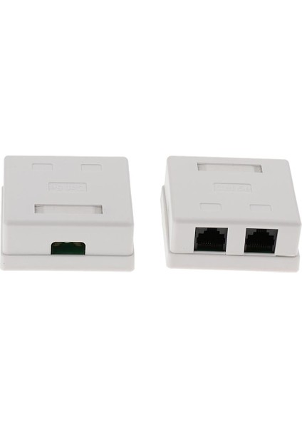 2 Adet CAT5E Yüzey + Geri Duvara Montaj Ağı Ethernet Çift Bağlantı Noktası 8P8C (Yurt Dışından)