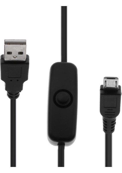 Ahududu Pi Mikro USB Güç Kaynağı Şarj Kablosu On / Off Switch 1m Ile (Yurt Dışından)