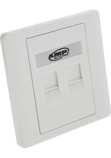2port RJ11 Ile Beyaz Duvar Plakası Inline Coupler Ethernet Ağı (Yurt Dışından)