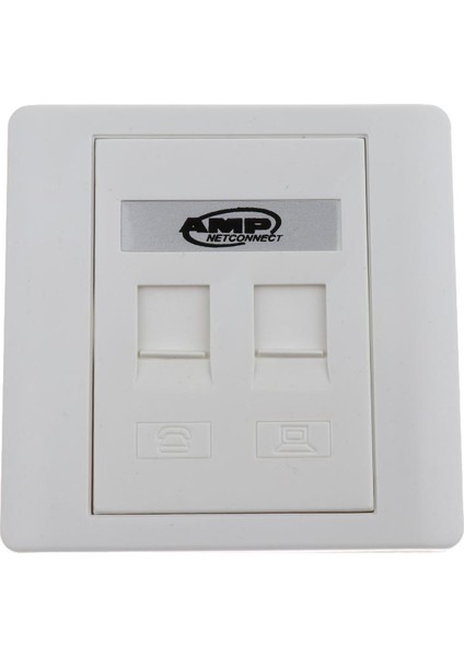 2port RJ11 Ile Beyaz Duvar Plakası Inline Coupler Ethernet Ağı (Yurt Dışından)