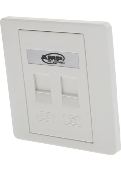 2port RJ11 Ile Beyaz Duvar Plakası Inline Coupler Ethernet Ağı (Yurt Dışından)