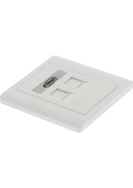 2port RJ11 Ile Beyaz Duvar Plakası Inline Coupler Ethernet Ağı (Yurt Dışından)