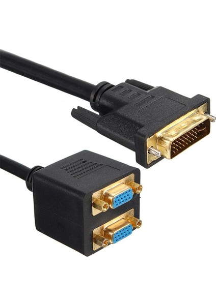 Dvı-I (24 + 5) P Erkek Fiş 2 Adet 15 P VGA Kadın M / F Video Splitter Kablosu (Yurt Dışından)