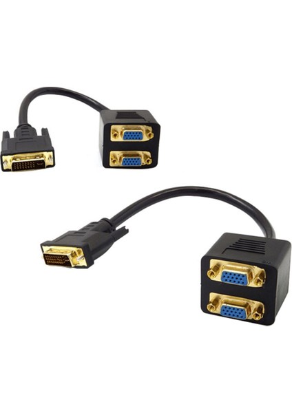 Dvı-I (24 + 5) P Erkek Fiş 2 Adet 15 P VGA Kadın M / F Video Splitter Kablosu (Yurt Dışından)
