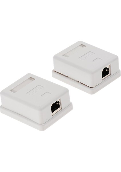 2 x CAT5E Tek Bağlantı Noktası Yüzey Montaj Çıkışı Kutusu Yüz Plakası Best (Yurt Dışından)