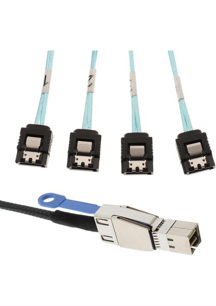 Mini Sas (Sff-8644) 4 Sata Adaptörleri Hdd Transfer Kabloları Eter 0.5m (Yurt Dışından)