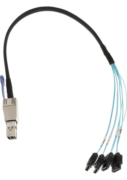 Mini Sas (Sff-8644) 4 Sata Adaptörleri Hdd Transfer Kabloları Eter 0.5m (Yurt Dışından)