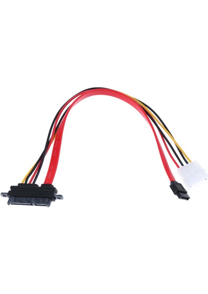 2xsata 22p (7 + 15) - Sata-7p ​​/ 4-Pin Güç Kablosu Sata Uzatma Y Splitter Kablosu (Yurt Dışından) fiyatları