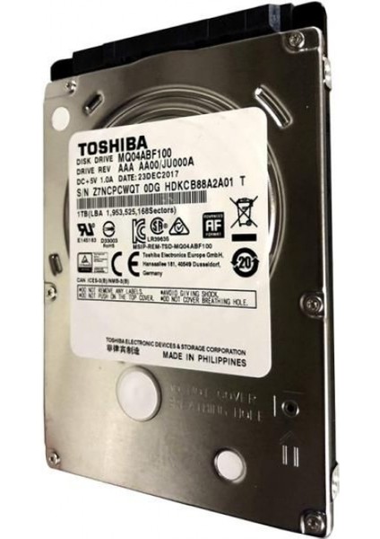 2.5" 1tb 5400RPM Sata-2 3.0gb/s 128MB-7MM HDD MQ04ABF100