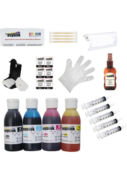 Hp 302 / 302 Xl Uyumlu 4X100ML Muadil Kartuş Dolum Seti