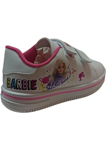 03244 Çocuk Beyaz-Fuşya Barbie Sneaker Ayakkabı