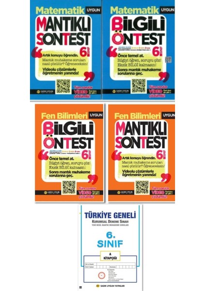 6. Sınıf Matematik - Fen Bilimleri Bilgili - Mantıklı Test (4 Kitap+Kurumsal Deneme Sınavı)