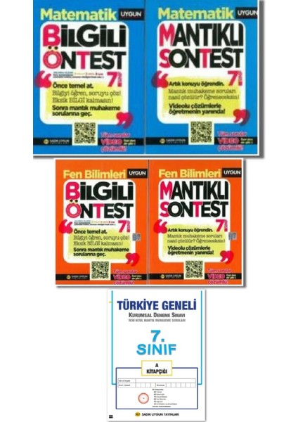 7. Sınıf Matematik-Fen Bilgisi Bilgili-Mantıklı Test (4 Kitap + Kurumsal Deneme Sınavı)