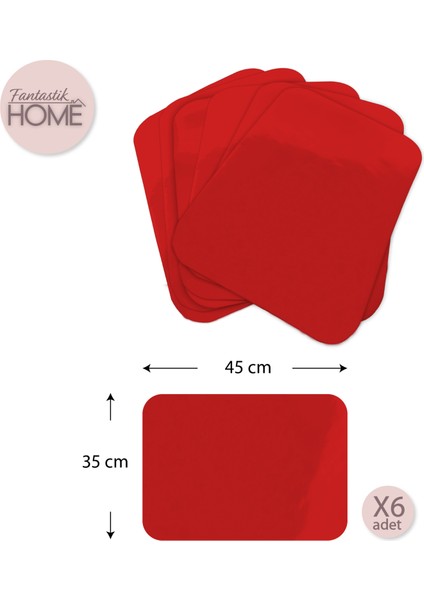 6'lı Pvc Amerikan Servis 30 x 45 cm. Sıvı Geçirmez Leke Tutmaz fiyatları