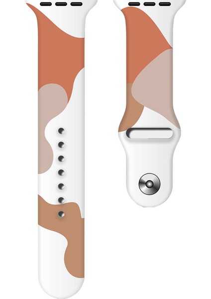 Apple Watch Seri 10 46MM, Seri 9/8/7/6/se/5/4/3 Desenli Silikon Kordon 45MM 44MM 42MM Uyumlu Çöl Kumu-Gri