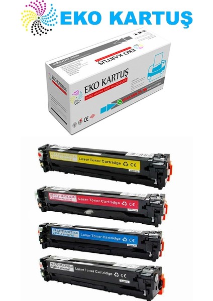 Hp Color Laserjet CP1215 (CB540-CB541-CB542-CB543) Set Muadil Toner