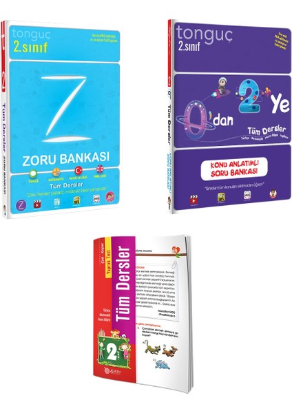 Tonguç Akademi 2. Sınıf Tüm Dersler Zoru Bankası ve 0'dan 2'ye Konu Anlatımlı Soru Bankası Seti